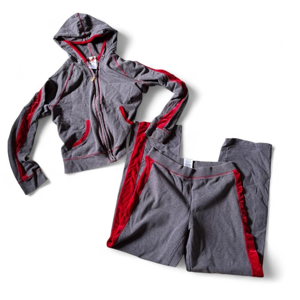 Danskin Women's Grey and Red Joggers-tracksuits